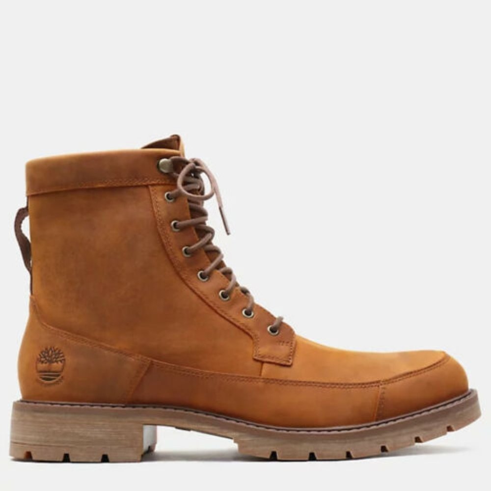 TIMBERLAND ELMHURST MEN'S 6" BROWN WATERPROOF NUBUCK LEATHER BOOTS A26GP - Picture 7 of 9